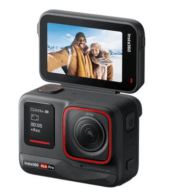 Cámara Deportiva Insta360 Ace Pro Standalone (Óptica Leica, Sensor 1/1.3", Vídeo 8K y 4K/120fps, Pantalla Abatible 2.4", 48 MP, Negra) - MediaMarkt