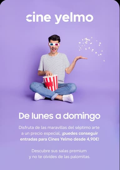 Cupón Cines Yelmo entradas a 4.90€ (hasta 4) con la App Samsung Members - Samsung