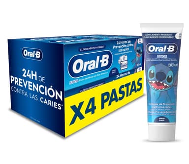 Oral-B Pro Junior Disney Stitch Pasta de Dientes para Niños, Pack 4x75 ml - Amazon