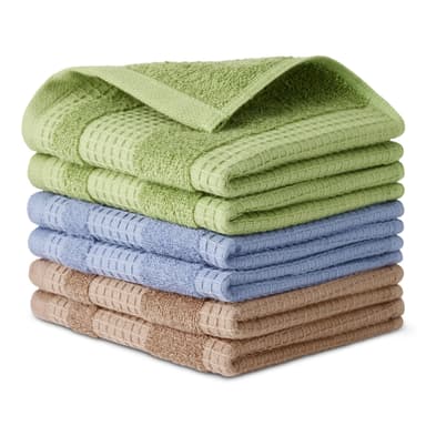 Amazon Basics Paños de Cocina de Algodón Orgánico, Ultraabsorbentes, Secado Rápido, Sin Pelusa, 30,5 x 30,5cm, Paquete de 6 - Amazon