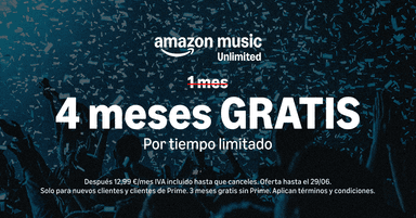 GRATIS :: 4 meses de Amazon Music Unlimited | Individual o Familiar | 3 meses de Kindle Unlimited | -4 Meses Audible (+2 Títulos Gratis) - Amazon