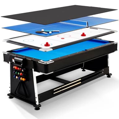 Mesa multijuegos 4 en 1 | Con tablero de comedor | Accesorios incluidos - Ibernest