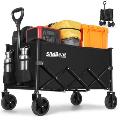 Carro Plegable, Montaje Rápido, Carrito Transporte con 4 Ruedas Todo Terreno 360° Desmontables, Mango Ajustable - Amazon
