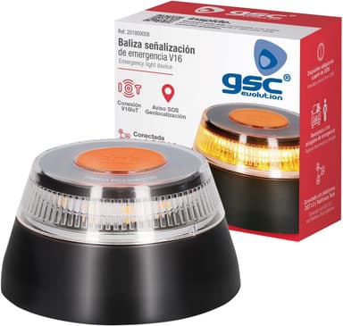 GSC Evolution - Luz de Emergencia V16 con Geolocalización – Baliza Homologada DGT 3.0, Obligatoria - Amazon