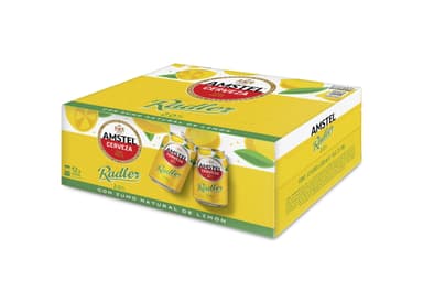 Latas de cerveza Amstel Radler sabor limón, paquete de 12 x 33 cl - Amazon