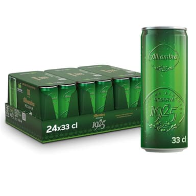 Alhambra Reserva 1925, Pack 24 Latas x 33cl, Cerveza Extra de Fermentación Lenta, 6.4% Alcohol - Amazon