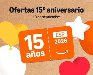 Amazon 15.º Aniversario - Gasta 75 € y obtén 15 € de descuento // Gira y Gana // Ofertas (Del 1 al 3 de Septiembre) - Amazon