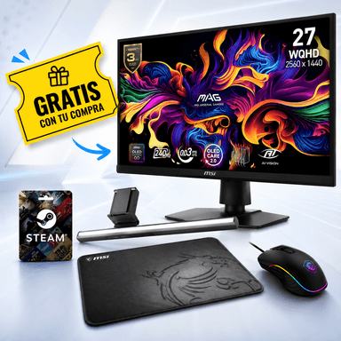 MSI MAG 272QP QD-OLED X24 | Monitor Gaming 27 Pulgadas + (MSI LED Lux Lámpara + Ratón Gaming + Alfombrilla + Cód. Steam de 10€) - MSI (Tienda)