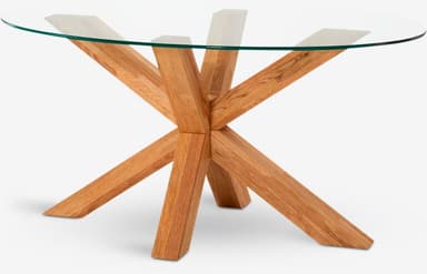 Mesa de centro AGERBY 60x100 cristal/roble natural - JYSK