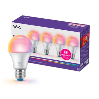 Pack de 4 WiZ Bombillas Inteligentes LED A60 E27 RGB (Reacondicionado - Como Nuevo) - Amazon
