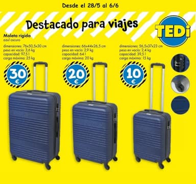 Maletas rígidas 3 capacidades desde 10€ - TEDi