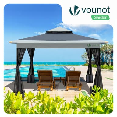 VOUNOT Carpa Plegable 3.6x3.6m con Malla, Pop Up, UV, Gris - Amazon
