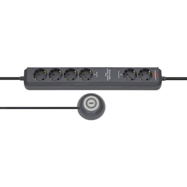 Brennenstuhl Eco-Line Comfort Switch Plus regleta enchufes con 6 Tomas de Corriente (Cable de 1,5 m, Interruptor de Mano/pie) Antracita - Amazon