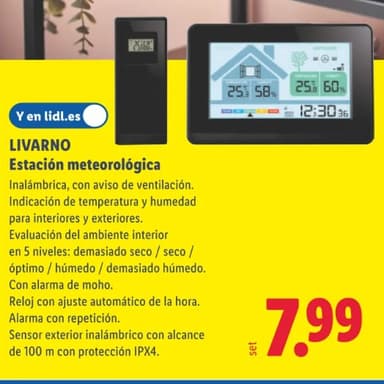 Estación meteorológica inalámbrica / Estación meteorológica de interior / Termómetro e higrómetro Pack 3 - Lidl