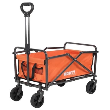 Carro de mano, mango regulable, plegable, 2 ruedas giratorias, 69x46x87 cm, acero Epoxi anticorrosión-tejido Oxford naranja, carga 60 kg - Amazon