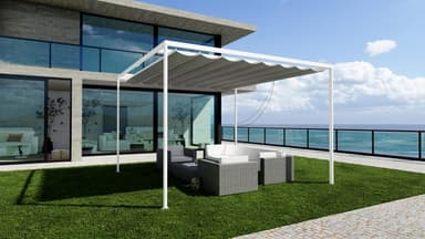 Pérgola aluminio 400x300 con cubierta - Leroy Merlin