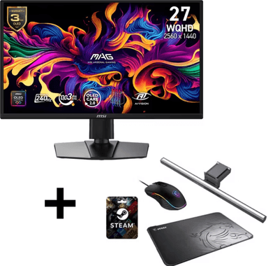 Monitor Gaming QD-OLED MSI MAG 272QP QD-OLED X24 (27" QHD, 240Hz, 0.03ms, OLED Care 2.0) MÁS Pack Monitores BTS Ultimate - MSI (Tienda)