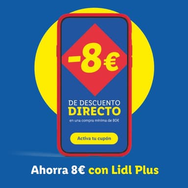 LIDL - Cupón 8€ de descuento directo en compras de 80€ - Lidl