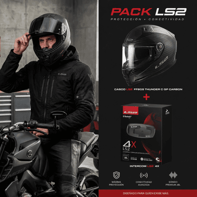 [PACK] Casco LS2 Vector II CARBONO + Intercom LS2 4X | ECE22.06 | 2 pantallas + PinLock | Tallas 2XS, XS, L, XL, 3XL y 4XL - Outlet Moto
