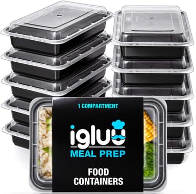 Set de 10 tuppers para tener lista la comida | Reutilizables, apilables y compactos | Microondas, Congelador y Lavavajillas | Sin BPA - Amazon