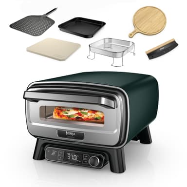 Horno Pizza y Freidora Ninja Artisan MO201AMZEU Verde (exterior, 4 en 1, piedra 30cm, pala, cesta airfryer, tabla y cuchillo mecedora) - Amazon