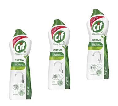 3 x CIF Crema Original Multisuperficies, Potente Limpiador con Fórmula de Micropartículas para el Baño y Cocina, 750 ml [Unidad 1'70€] - Amazon