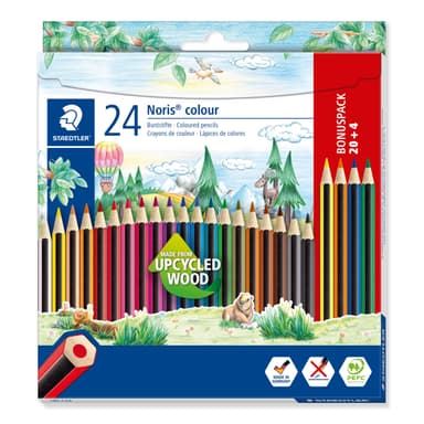 STAEDTLER Noris colour 185 Lápices – 24 colores, madera reciclada - Amazon