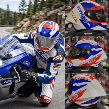 Casco de moto SCORPION EXO R1 EVO II "Air Valere" | FIBRA (Ultra TCT) | ECE22.06 | 2 pantallas + PinLock | Tallas S, M y L - Motos Flandro