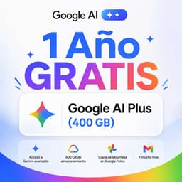 GRATIS :: 1 Año de Google Gemini AI Plus | Estudiantes | +Ofertas Google AI Pro + YouTube Premium 5.49€ / mes