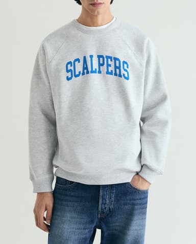 Sudadera de hombre con cuello redondo y logo frontal - Scalpers - Gris claro. Talla XS y L disponibles. - El Corte Inglés