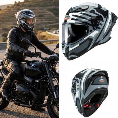 Casco de moto CABERG Drift Evo II "Horizon" | FIBRA | ECE22.06 | Con PinLock | DD + visor solar | Tallas de XS a 2XL - Louis
