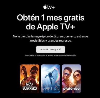 GRATIS :: 1 Mes de Apple TV+ - Apple Store