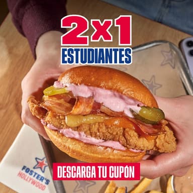 FOSTERS HOLLYWOOD: ¡2x1 exclusivo para estudiantes! (Solo cenas) - Foster's Hollywood