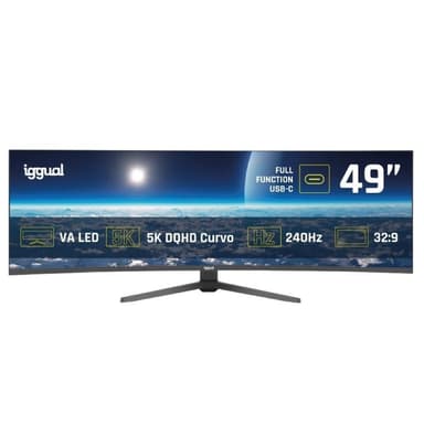 Monitor Iggual MM AA 49" UltraWide 5K 240Hz VA Curvo Altura Ajustable - PcComponentes