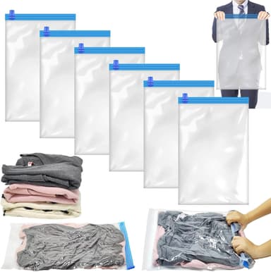 Bolsas de Vacío para Ropa de Viaje 6 Piezas | Reutilizables - Amazon