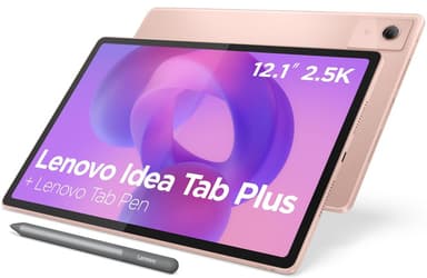 Tablette Lenovo Idea Tab Plus 12,1" 256 Go + Lenovo Tab Pen - 8 Go RAM, écran 2.5K, Android 15 (Rose) - Fnac