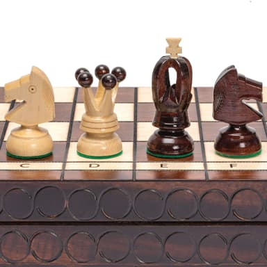 Jeu d'échecs Grand modèle - pièces en Sycomore et plateau pyrogravé, 45 x 43,4 x 2,7 cm. Fabrication artisanale (via coupon - vendeur tiers) - Amazon