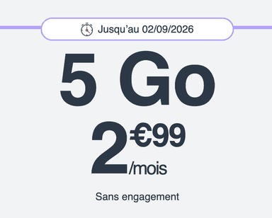 Forfait mobile Appels/SMS/MMS illimités + 5 Go de Data 4G (Sans engagement) - Cdiscount
