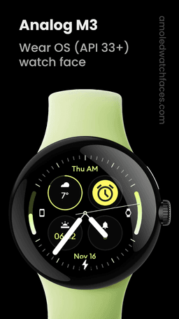Cadran montre connectée Analog M3 Watch Face sur Android (Dématérialisé - Wear OS)