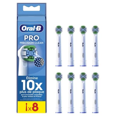 Lot de 8 Brossettes Oral-B Précision Clean, Blanches - Amazon