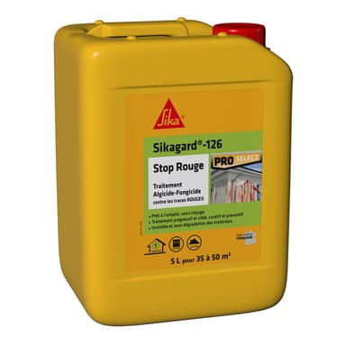 Bidon de 5L de Traitement Algicide & Fongicide Sika Sikagard 126 Stop Rouge - Nettoyant Désincrustant, Prêt à l'Emploi - Amazon