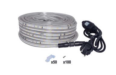 Kit ruban LED de chantier L.30m, 4000 Kelvins, 800 Lumens/m, IP44 - Leroy Merlin
