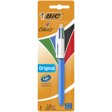 Stylo Bille Rétractable Bic 4 Couleurs - Bleu (Via 1,39€ en Bon d’Achat - magasins participants) - Courses U