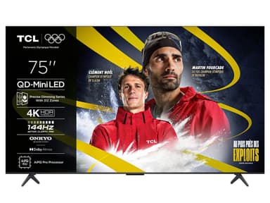 TV 75" TCL 75C69K - 2025, QD-Mini LED, 4K UHD, 144 Hz, HDR Premium, FreeSync Premium Pro, Smart TV (via ODR 100€) - Conforama