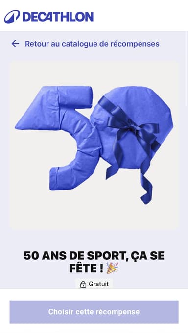 2000 points offerts (3€ bon achat) - Decathlon
