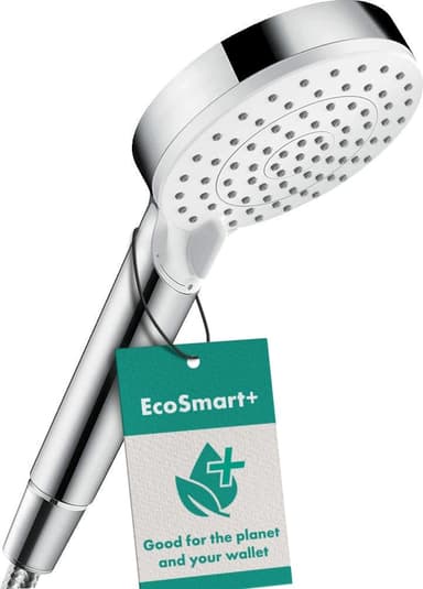 Pommeau de Douche hansgrohe Crometta 26336400 - économie d'eau, Douchette à main Vario Green 6l/min, blanc/chromé - Amazon