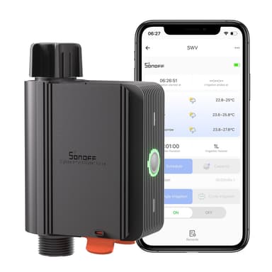 Programmateur d'arrosage SONOFF (SWV-BSP) - Zigbee 3.0, IP55, historique conso 6 mois, compatible Alexa / Google Home / Home Assistant - Domadoo