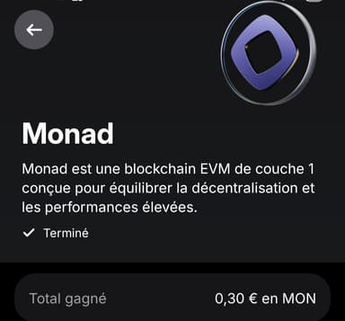 [Clients] 0,30€ offerts en crypto Monad - Revolut