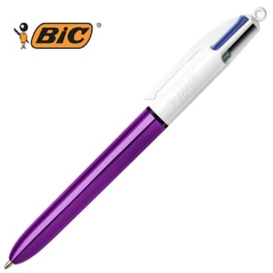 Stylo à Bille BIC 4 Couleurs BIC Shine - 7 couleurs au choix - Bureau Vallée
