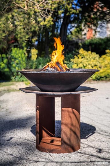 Brasero plancha à bois Random Fire Ball 100 cm+ Grille + Bâche - NaturaBuy